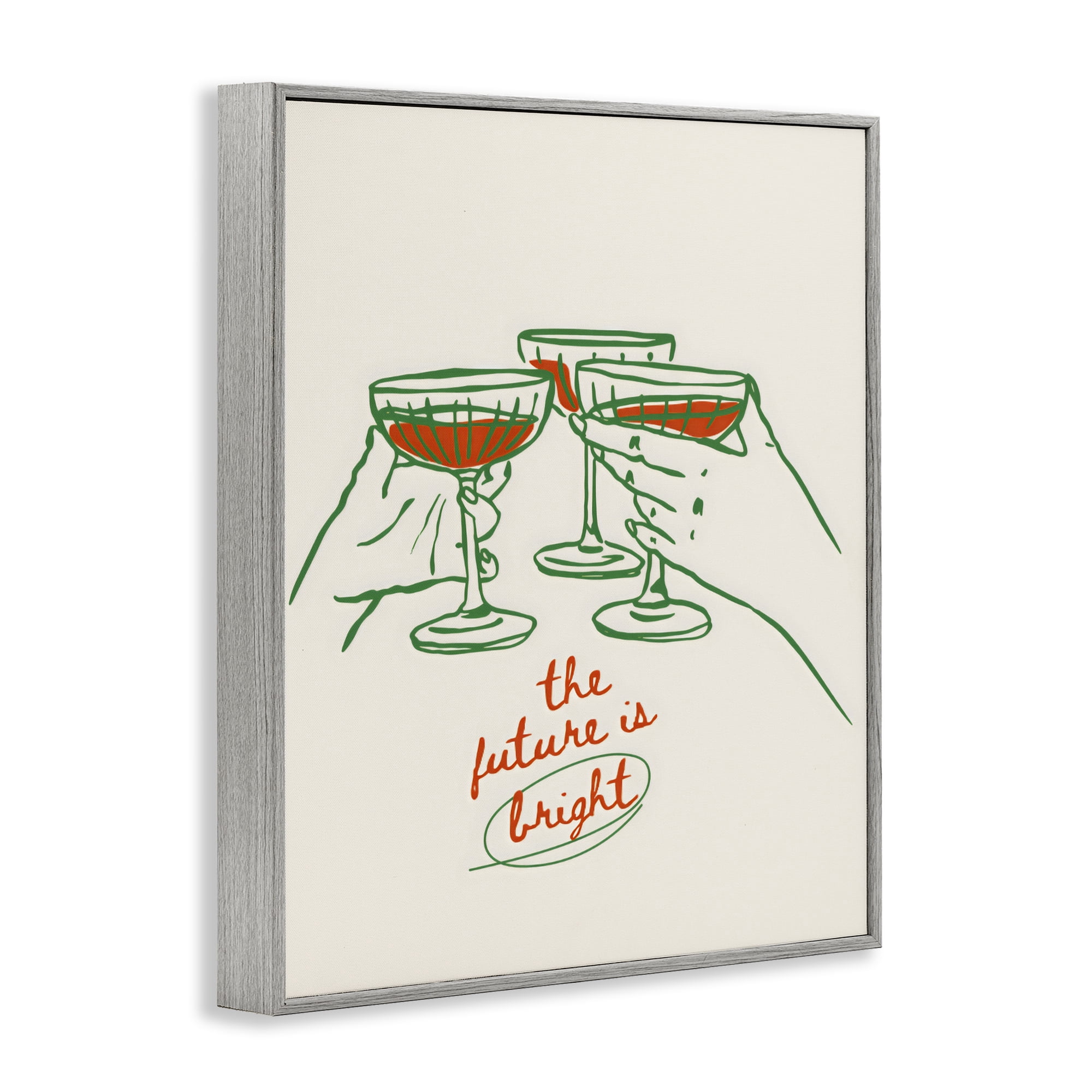 Stupell Industries The Future Is Bright Toast Gray Framed Giclee Art, design by The Prints Vibe