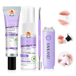 Saviland Solid Nail Glue Gel Kit with UV Lamp
