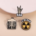 thumbnail image 2 of Épingles Émaillées "Spectacle You My Bones I'm RAD Punk Skull Finger" Squelette Halloween Gothique Broches Col à Revers Badge Bijoux Cadeaux pour Amis, 2 of 6