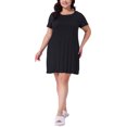 thumbnail image 2 of Agnes Orinda Tallas grandes para mujeres, camisones de Día de la Madre, de manga corta, con volantes, pijamas casuales, camisones de dormir, vestido de pijama 2X negro, 2 of 6