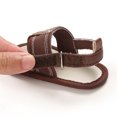 thumbnail image 6 of Floleo Unisex Baby Striped Thong Sandals Infant Soft Non-Slip Sole Shoes Adjustable Ankle Strap Pre-Walkers Summer Casual Newborn Footwear(Brown,0-3Months), 6 of 9