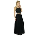 thumbnail image 3 of Bimba Women Long Black Maxi Skirt Tulip Style Georgette Boho Bottoms, 3 of 6