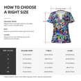 thumbnail image 7 of Fuzoiu Colorful Tie Dye Stained Glass 2 Print Women's V-Neck T-Shirt,Women's Short Sleeve Top, Comfortable for Work, Leisure, and Sports, 7 of 7