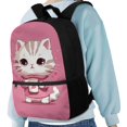 thumbnail image 4 of Uourmeti Fade Resistant 17 Inchs School Backpack for Travel Work, Roomy Storage Durable Large Capacity Student Bookbag, Cat Pattern, 4 of 6