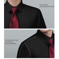 thumbnail image 6 of HISDERN Mens Long Sleeve Red Dress Shirts Casual Inner Collar Contrast Button Down Shirt Business, 6 of 7