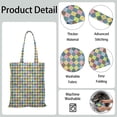 thumbnail image 2 of Retro Plaid Canvas Tote Bag Buffalo Checkered Pattern Vintage Style Geometric Design Rustic Aesthetic Cute Reusable Foldable Shopping Tote, 2 of 4