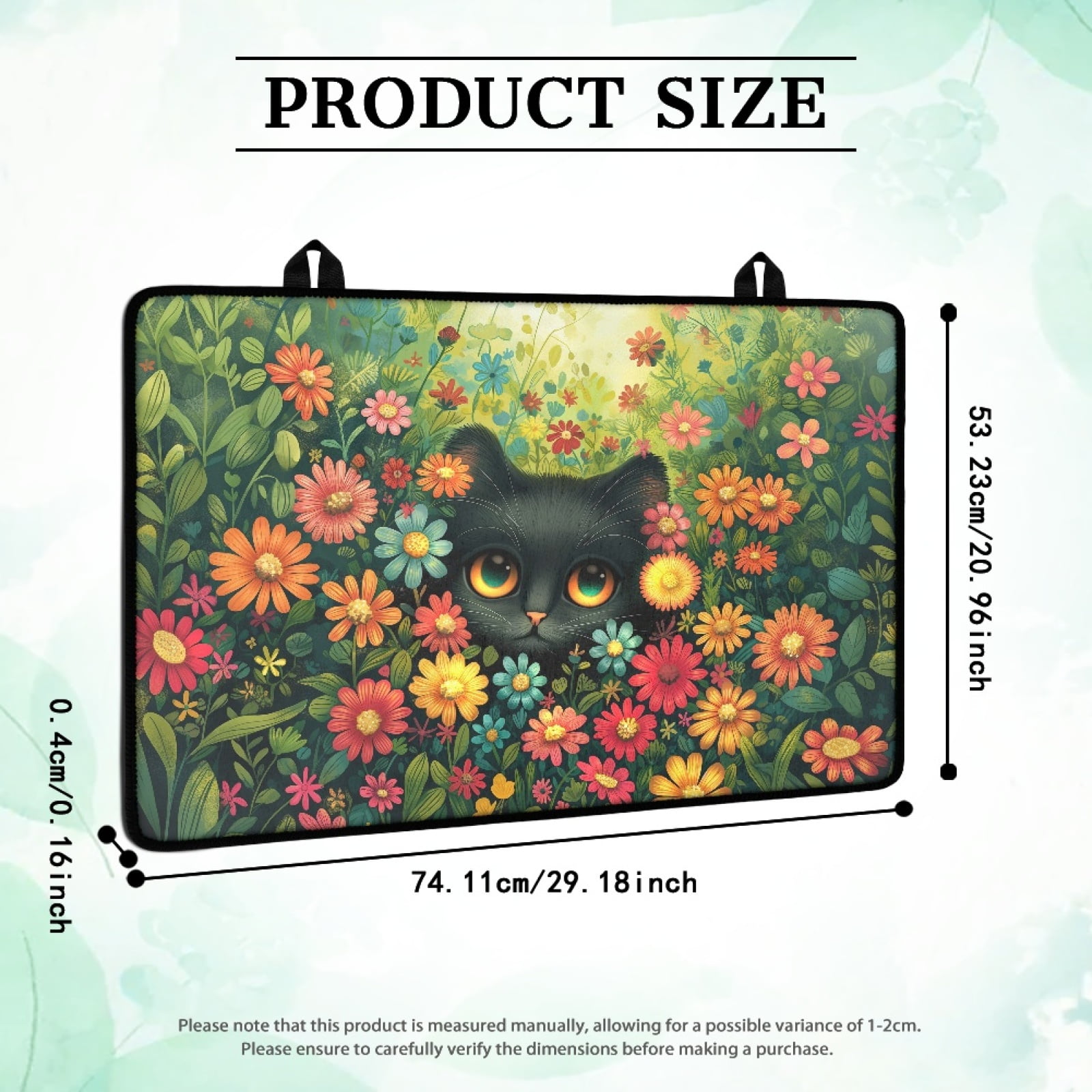 Renewold Stove Cover Glass Stove Top Cover Protector Heat Resistant Non-slip Stove Burner Cover Prevent Scratching Cooktop Mat for Kitchen Counter, Black Cat Flower