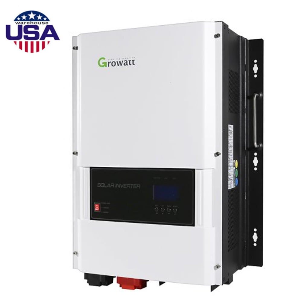 Growatt 48V 6kW 120/240V Split Phase Solar Inverter Built-in 80A MPPT Solar Charge Controller LCD