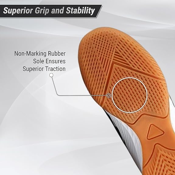 Vizari Tesoro Indoor Soccer Shoes for Men and Women | Lightweight Synthetic Upper with Embossed Stitching | Non-Marking Rubber Outsole for Indoor Soccer and Football