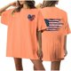 thumbnail image 1 of Camiseta de Cuello Redondo Impresa Delantera Y Trasera Del Día de la Independencia de las Mujeres, Tops Cortos Casuales para las Mujeres, 1 of 5