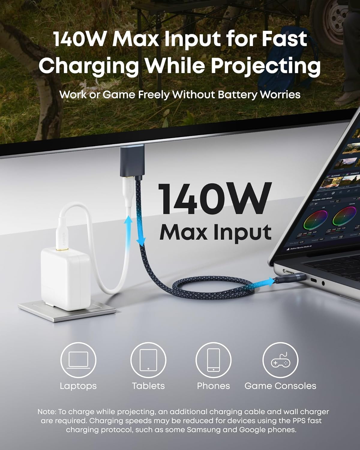 Anker Nano USB C to HDMI Cable Adapter with 140W PD Fast Charging Port,4K@60Hz,Sustainable with Advanced Shielding,Thunderbolt 5/4/3 Compatible