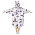 thumbnail image 2 of FORMRS Wearable Blanket Hoodie with Sleeves for Kids Cozy Flannel Sweatshirt, Purple Halloween Gooses, 2 of 7