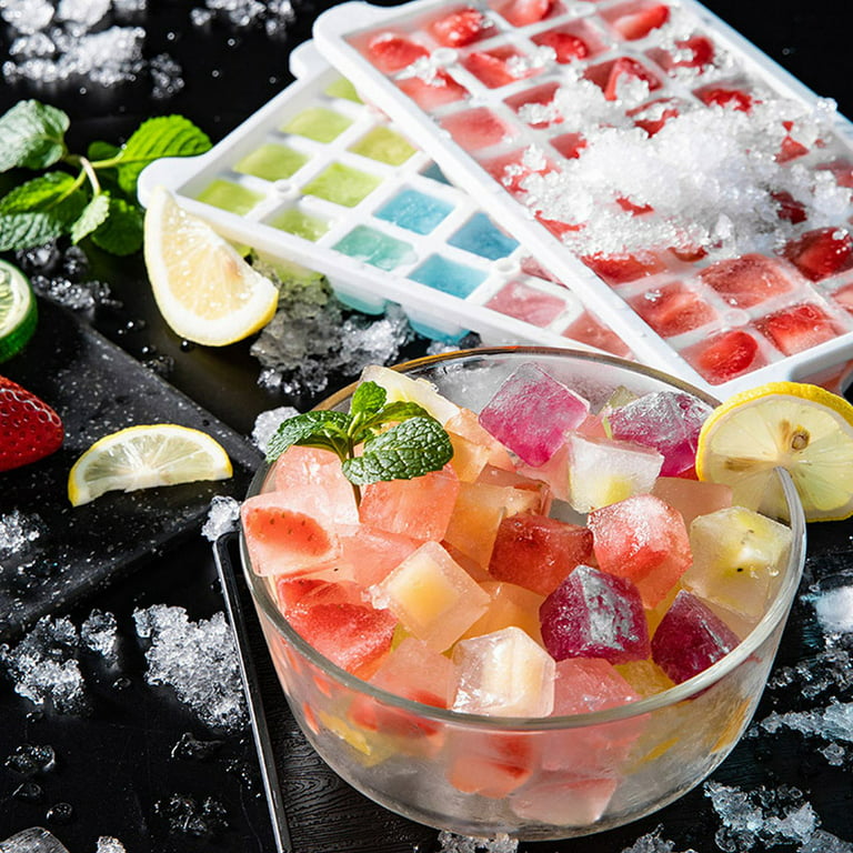 Deep Fridge Bins Heart Ice Tray Snow Cap Candy Stackable Ice Cube Tray Set with Lid for Freezer Ice Lattice Silica Gel Ice Box Ice Cube with Ice Packs
