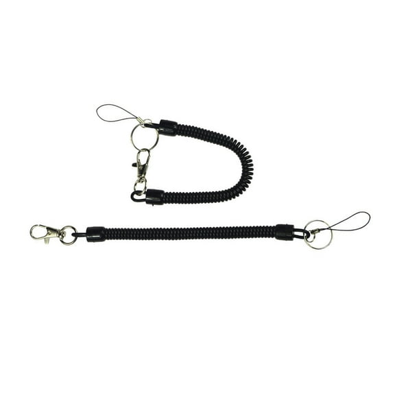 LULULION 4Pcs Spiral Keychain Stretchy Black Tpu Material Key Holder for Belt Loop Purse