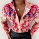 thumbnail image 1 of Blusas De Verano Blusas básicas estampadas Camisa con cuello en V Mujer Manga larga Traje diario (Rosa L) Cgtredaw para Mujer Rosa T L, 1 of 8