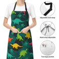thumbnail image 6 of Lsque Colorful Dinosaurs Waterproof Apron Chef Aprons for Men Heavy Duty Chemical Work Apron Extra Long Grilling Aprons with Adjustable Bib Apron, 6 of 9