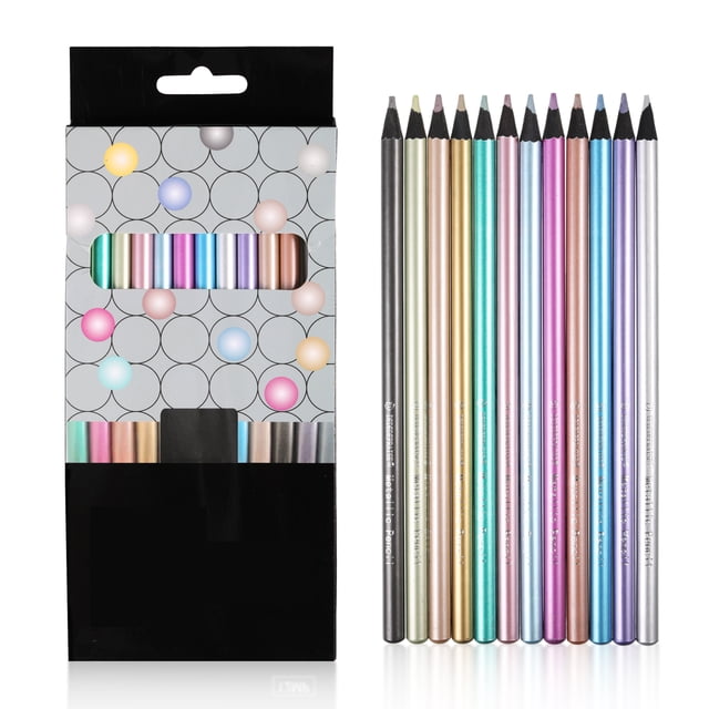 Transemion 12x Easy To Clean Colored Pencils Set For Creative Drawing Smooth Strokes 1Set