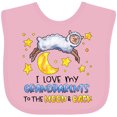 thumbnail image 3 of Inktastic I Love My Grandparents to the Moon and Back Cute Sheep Boys or Girls Baby Bib, 3 of 4