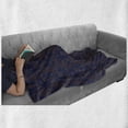 thumbnail image 5 of Nautical Soft Flannel Fleece Throw Blanket, Flourish Pattern of Swirling Ornaments with Fish Shell and Flowers, Cozy Plush for Indoor and Outdoor Use, 50" x 60", Pale Cinnamon Indigo, by Ambesonne, 5 of 5