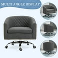 thumbnail image 6 of AVAWING Swivel Accent Chair Set of 2 Soft Padded Club Chair Barrel Accent Armchair with Silent Wheels, Upholstered Rivet Chair for Living Room, Bedroom, Reception Room, Office (Grey), 6 of 7