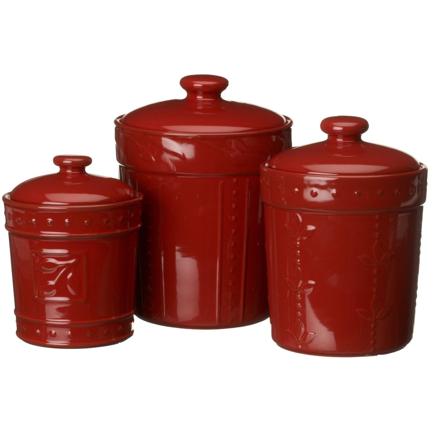 Signature Housewares Sorrento Stoneware Canisters Set of 3 Ivory Walmart