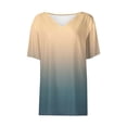 thumbnail image 5 of YHAJDS Summer Tops for Women Short Sleeve V Neck T Shirt Gradient Color Casual Tee, 5 of 5