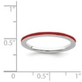 thumbnail image 5 of 925 Sterling Silver Stackable Expressions Red Enameled 1.5mm Ring Size: 8; for Adults and Teens; for Women and Men, 5 of 5