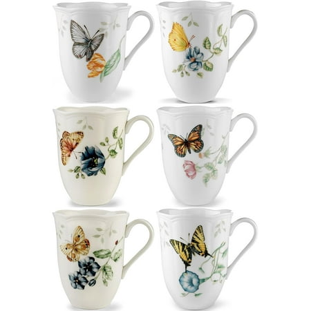 

LINSHUI Butterfly Meadow Mugs Assorted Set of 6