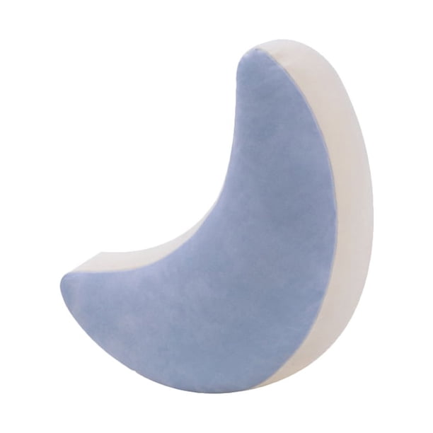 Cojín de espalda adorable con forma de luna, cómodo juguete de peluche, almohada de peluche, juguete relleno, color azul cielo