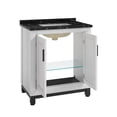 thumbnail image 5 of 30" Freestanding Vanity with Marble Top and Storage Cabinet - White, 5 of 9