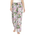 thumbnail image 2 of Lsque Lilies Flowers Print Women's Pajama Pants, Lounge Pant - Comfortable Home Wear,Elastic Waistband, Stylish Design-Medium, 2 of 9