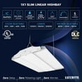 thumbnail image 7 of Luxrite 14 Inch Linear High Bay LED Shop Lights 80/110/150W, Up to 20500 Lumens 4CCT 0-10V Dimmable 120-277V UL, 7 of 7