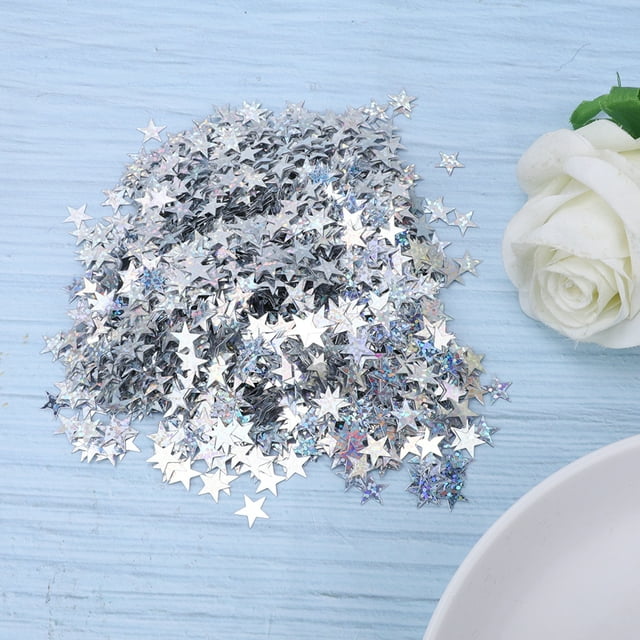 Décoration Scatter, Confettis Étoiles, Confettis Réutilisables, 4000 Pcs pour Fête de Noël Mariage Or, Argent