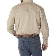 Wrangler Men's Long Sleeve Western Button Down Lightweight Solid Twill Shirt