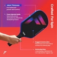 thumbnail image 4 of T700 Raw Carbon Fibre (Spin, Textured) Thermoformed Pickleball Paddle - Carbon Friction Surface & Elongated Handle Racket With Cover, 4 of 5