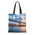thumbnail image 1 of ASHLEIGH Canvas Tote Bag Robert F Kennedy Bridge Aka Triboro at Sunset Durable Reusable Shopping Shoulder Grocery Bag, 1 of 1