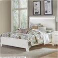 thumbnail image 5 of Modern Full Size Bed Frame with LED Headboard, White High Gloss Upholstered Platform Bed with Wood Slat Support, Faux Leather, 5 of 6