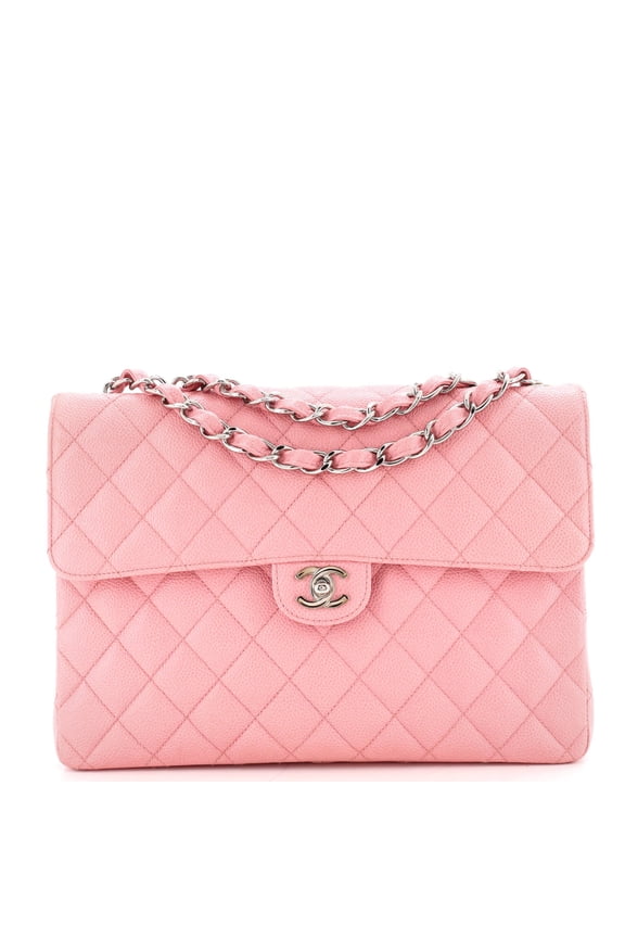 Pre-Owned Classic Single Flap Bag Quilted Caviar Jumbo By Rebag