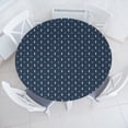 thumbnail image 3 of Ambesonne Lighthouse Fitted Round Tablecloth, Nautical Themed Form, 56"- 60" Diameter, Dark Sky Blue White and Ruby, 3 of 5