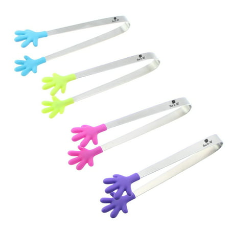 Best Ever Premium Mini Tongs (Set of 4). Perfectly designed Silicone Mini 5 inch Tongs! Best Kitchen gadgets from Best In