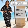 thumbnail image 7 of Xixirimido Celestial Sun Moon Stars Print Women Kaftan Dresses Plus Size Beach Cover Up Deep V-Neck Batwing Sleeves Swimsuit Coverups Summer Caftan Dress, 7 of 7