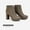 KHAKI, variant on Dream Pairs Women's New Slip On Ankle Boots Chunky High Heel Side Zipper Boots STOMP WHITE/PU Size 7.5