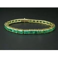 thumbnail image 2 of 7CT Emerald Cut Lab-Created Emerald Men's Tennis Bracelet 14K Yellow Gold Finish, 2 of 2
