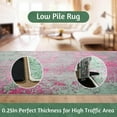 thumbnail image 5 of Noahas Washable Wool Abstract Area Rug for Living Room Bedroom ,Upgraded TRP Non-Slip Backing ,Low Pile Indoor Decorative Rug ,Purple and Green ,4' x 6', 5 of 7