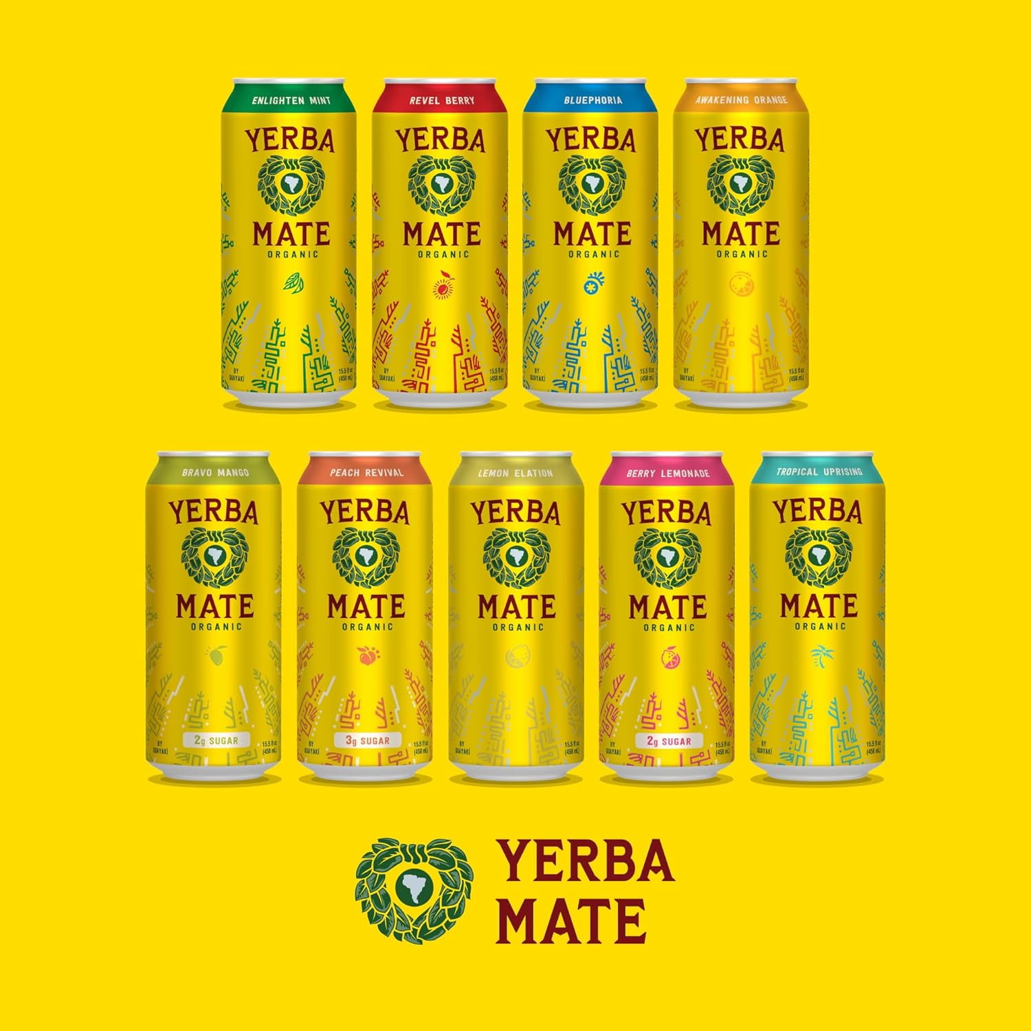 Guayakí Yerba Mate Bravo Mango, 15.5oz Cans, 6-Pack