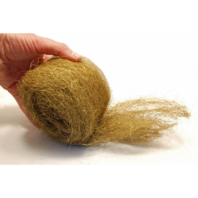Brass Wool 3.5 Oz Skein/Pad/Wad -by Rogue River Tools. COARSE grade -Made  in USA, Pure Brass