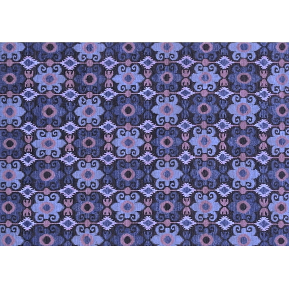 Ahgly Company Indoor Rectangle Abstract Blue Modern Area Rugs, 5' x 7'