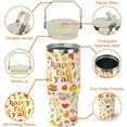 thumbnail image 2 of 30 oz Vacuum Insulated Stainless Steel Tumbler with Handle & Straw - Fall Leaves Design Travel Coffee Mug & Water Bottle, Thanksgiving Gift for Women, 2 of 6