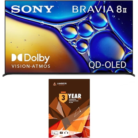 Sony K55XR80M2 55 Inch Bravia 8 QD-OLED 4K HDR Google TV with Quantum Dot and 3 Year Amber Protection Plan (2025)
