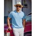thumbnail image 4 of COOFANDY Men's Polo Shirts Short Sleeve Ribbed Knit Polo T Shirts Business Casual Golf Shirt Collar T Shirt, 4 of 10